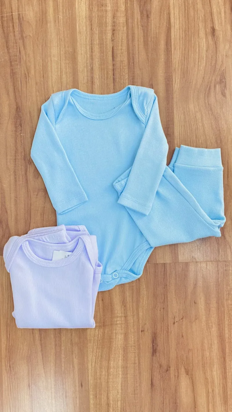 CONJUNTO UNISSEX BODY MANGA LONGA+CALÇA