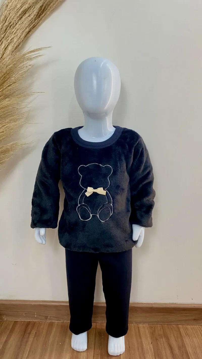 CONJUNTO FEMININO INFANTIL MANGA LONGA+CALÇA PELUCIADO