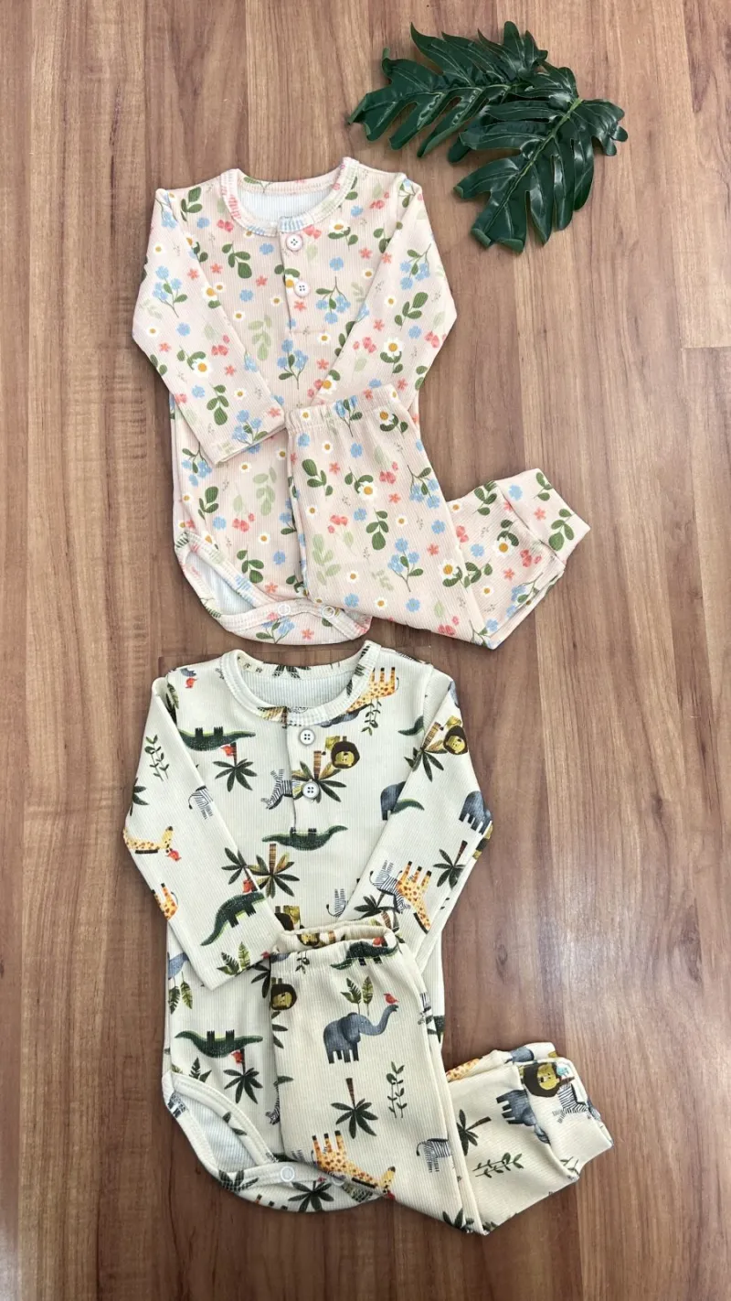 CONJUNTO MASCULINO INFANTIL BODY MANGA LONGA+CALÇA