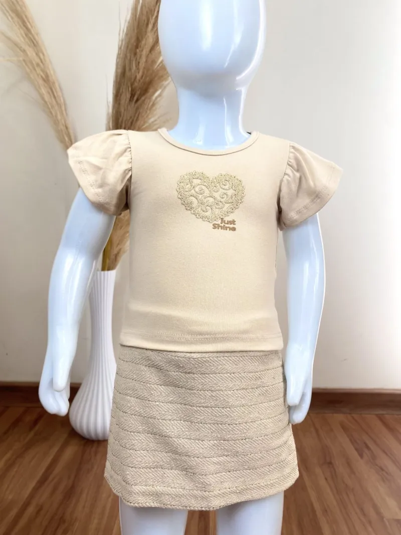 DUZIZO — CONJUNTO FEMININO INFANTIL SEM MANGA+SAIA