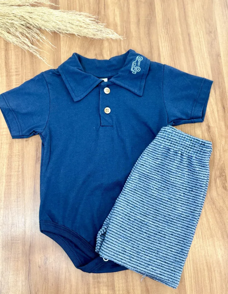 DUZIZO — CONJUNTO MASCULINO INFANTIL BODY MANGA CURTA+BERMUDA