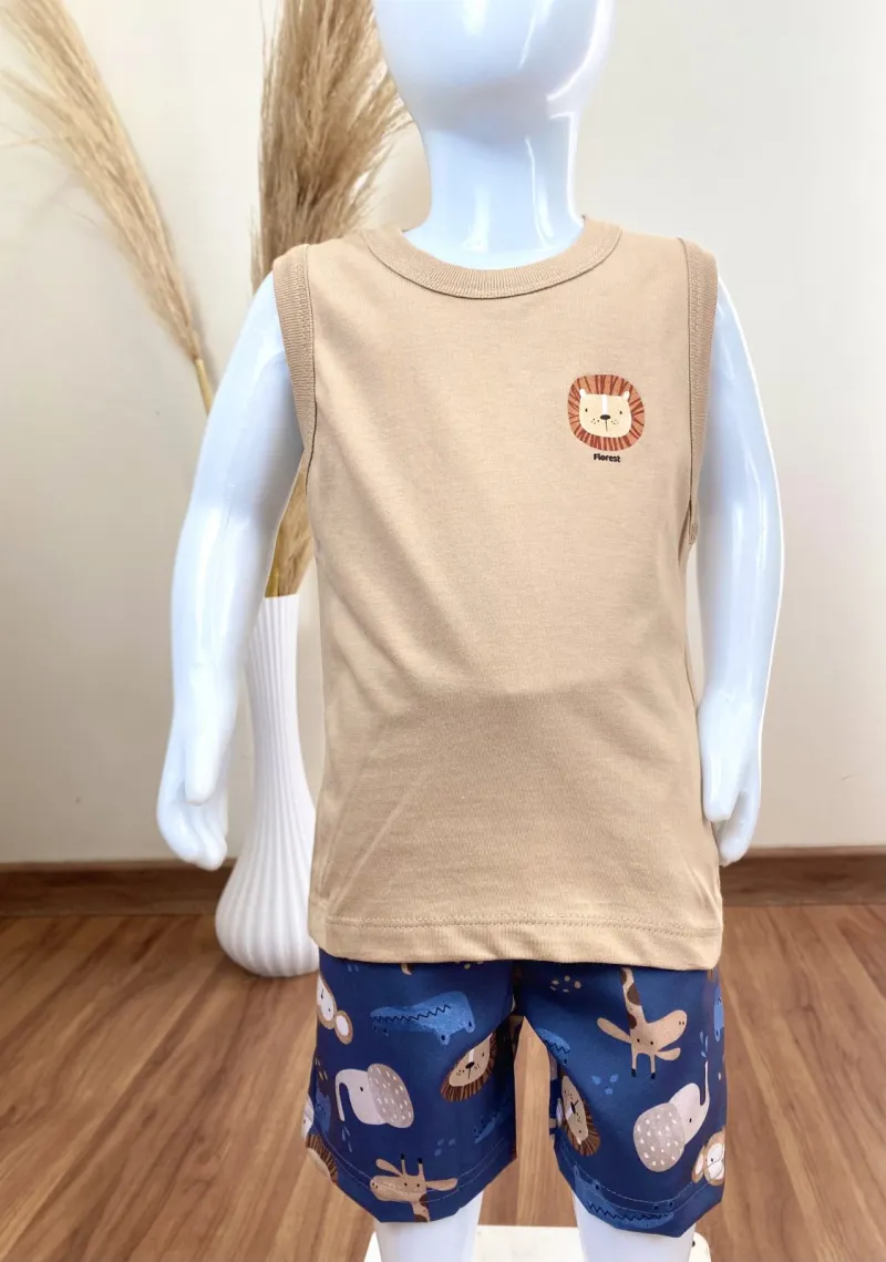 DUZIZO — CONJUNTO MASCULINO INFANTIL REGATA+BERMUDA