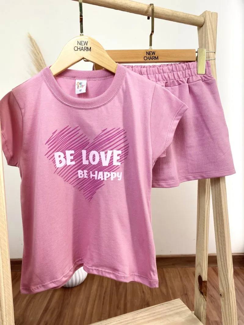 DUZIZO — CONJUNTO FEMININO INFANTIL MANGA CURTA+SHORTS/SAIA