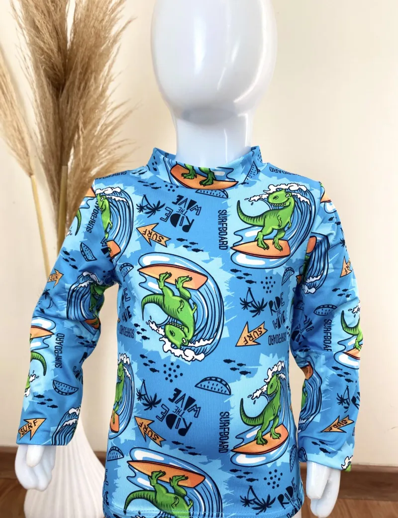 DUZIZO — CAMISETA MASCULINO INFANTIL MANGA LONGA PROTEÇÃO UV