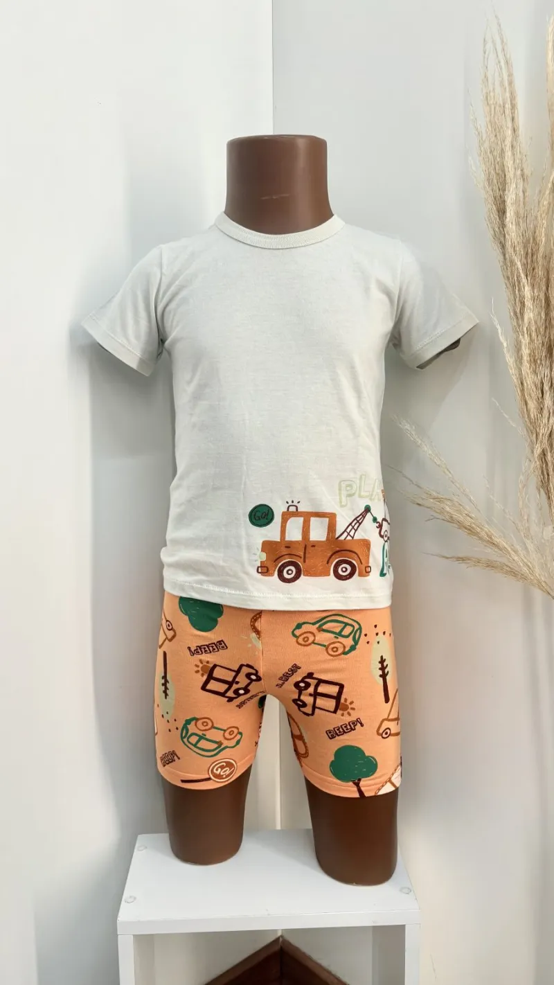 CONJUNTO MASCULINO INFANTIL SEM MANGA R120