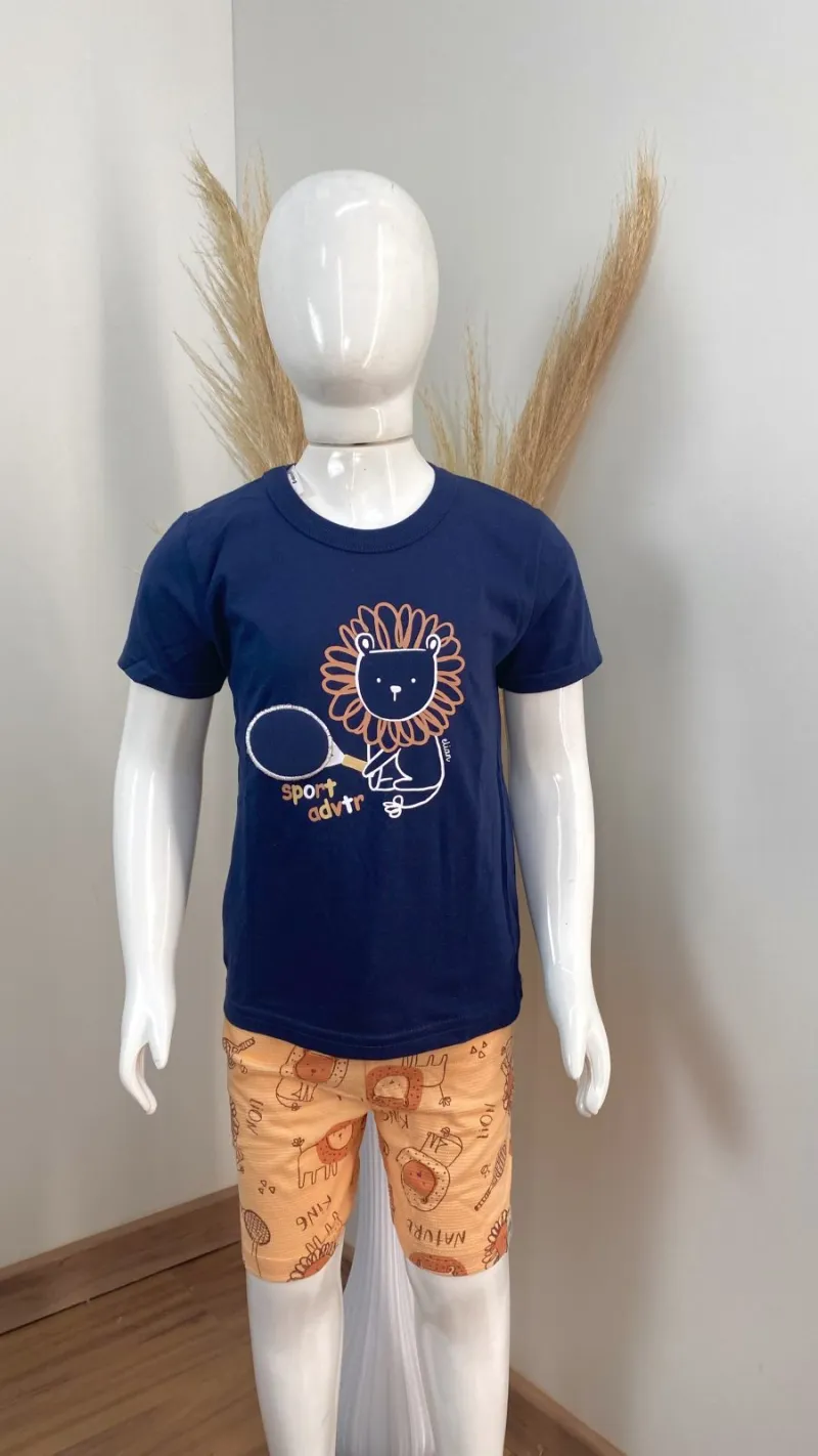 CONJUNTO MASCULINO INFANTIL SEM MANGA R120