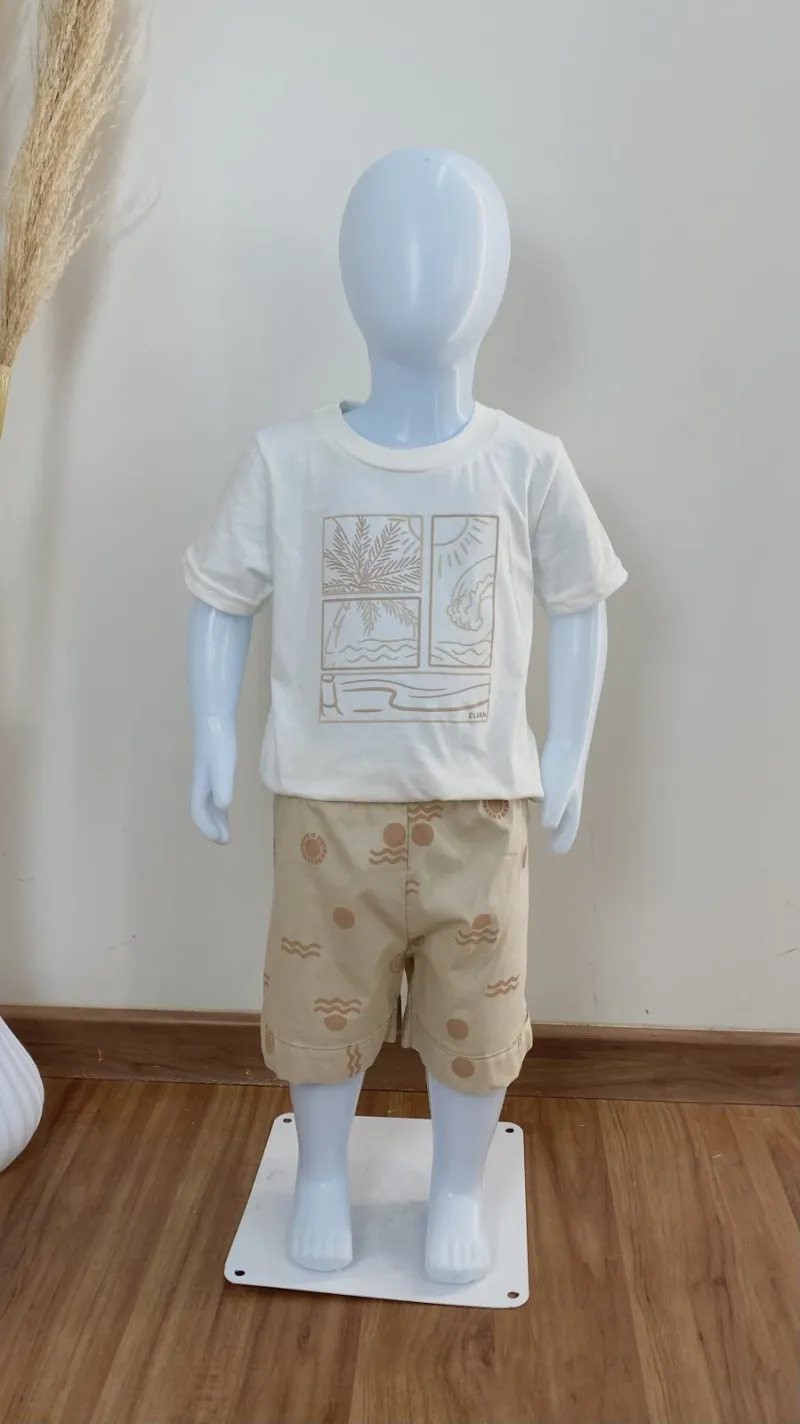 CONJUNTO MASCULINO INFANTIL SEM MANGA+BERMUDA