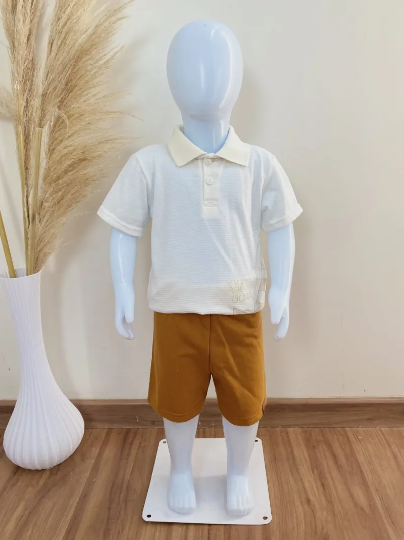 CONJUNTO MASCULINO INFANTIL SEM MANGA+BERMUDA