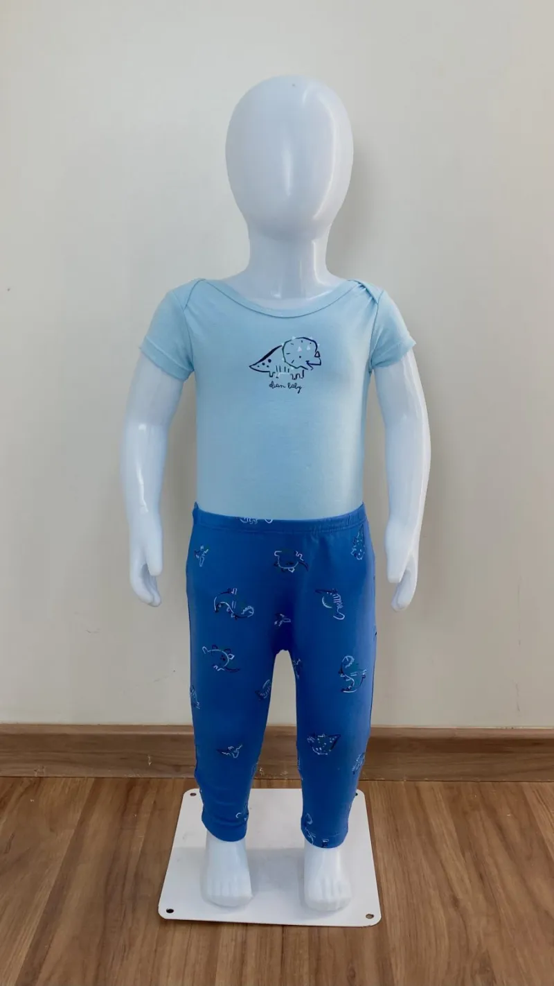 KIT MASCULINO INFANTIL BODY SEM MANGA+CALÇA