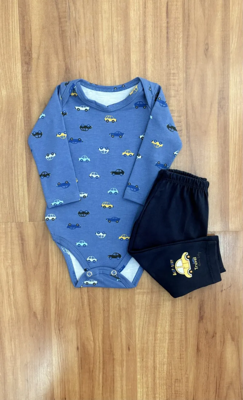 CONJUNTO MASCULINO INFANTIL BODY MANGA LONGA+CALÇA