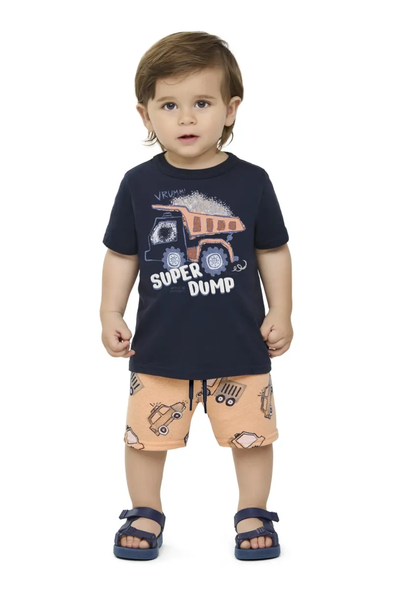 CONJUNTO MASCULINO INFANTIL SEM MANGA+SHORTS