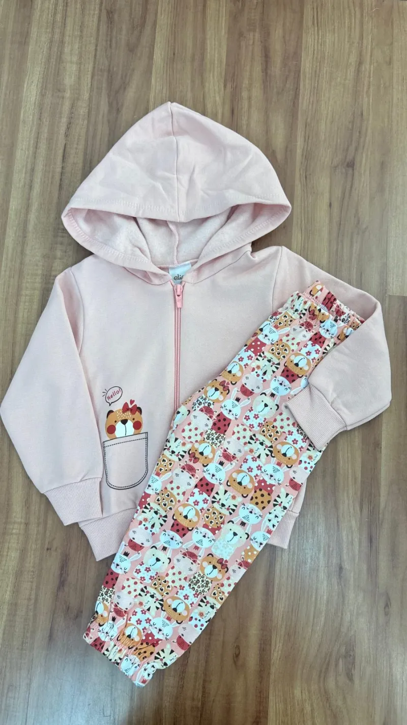 CONJUNTO FEMININO INFANTIL MOLETOM+CALÇA