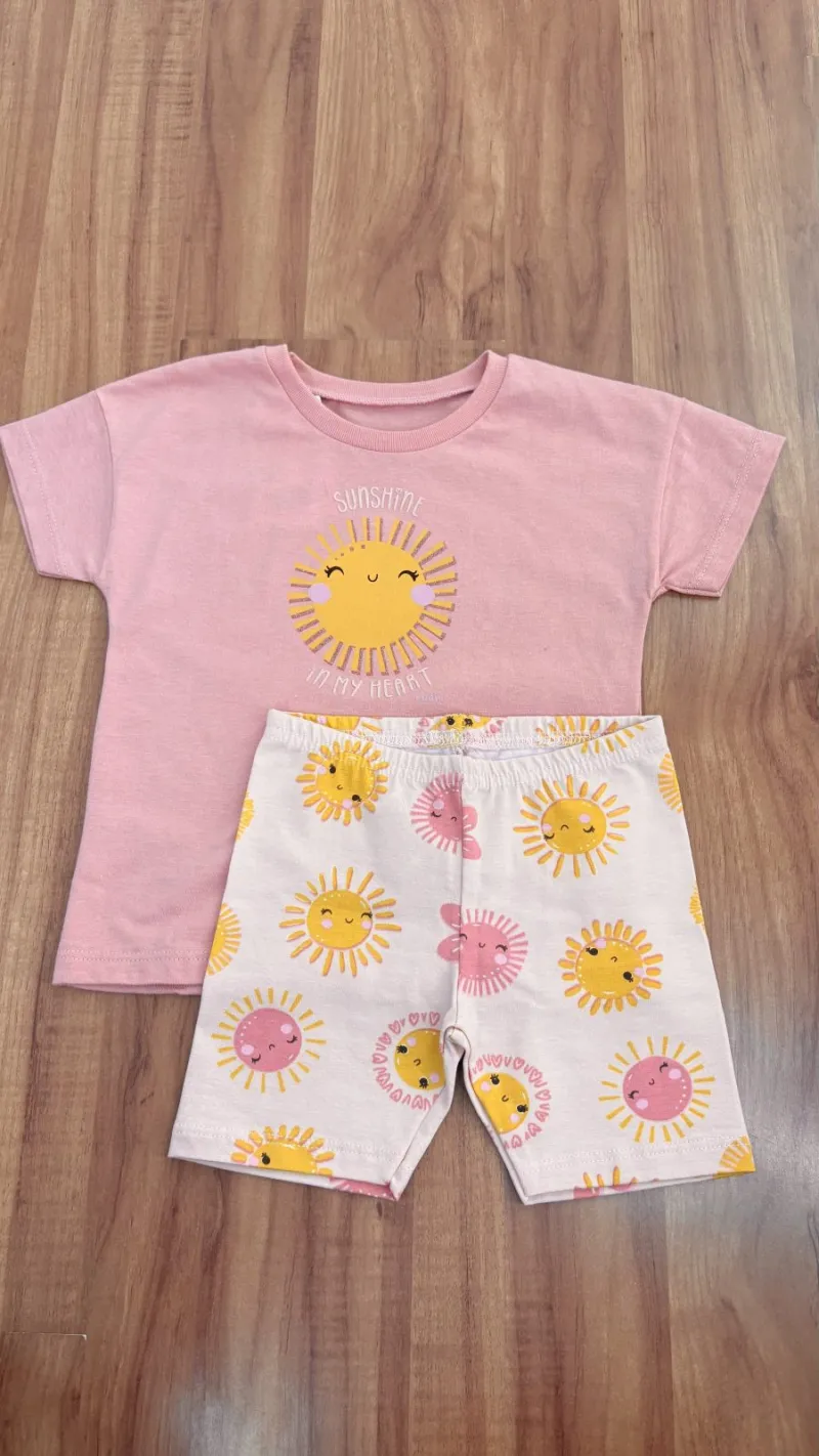 CONJUNTO FEMININO INFANTIL SEM MANGA+SHRT