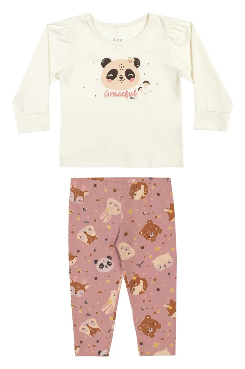 CONJUNTO FEMININO INFANTIL MANGA LONGA+LEG