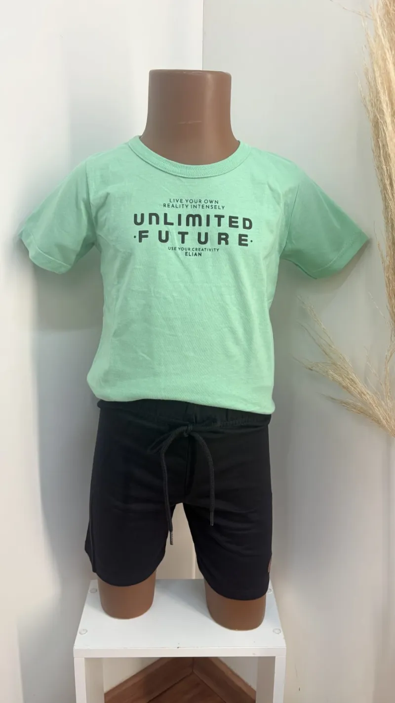 CONJUNTO MASCULINO INFANTIL SEM MANGA+BRASIL R120