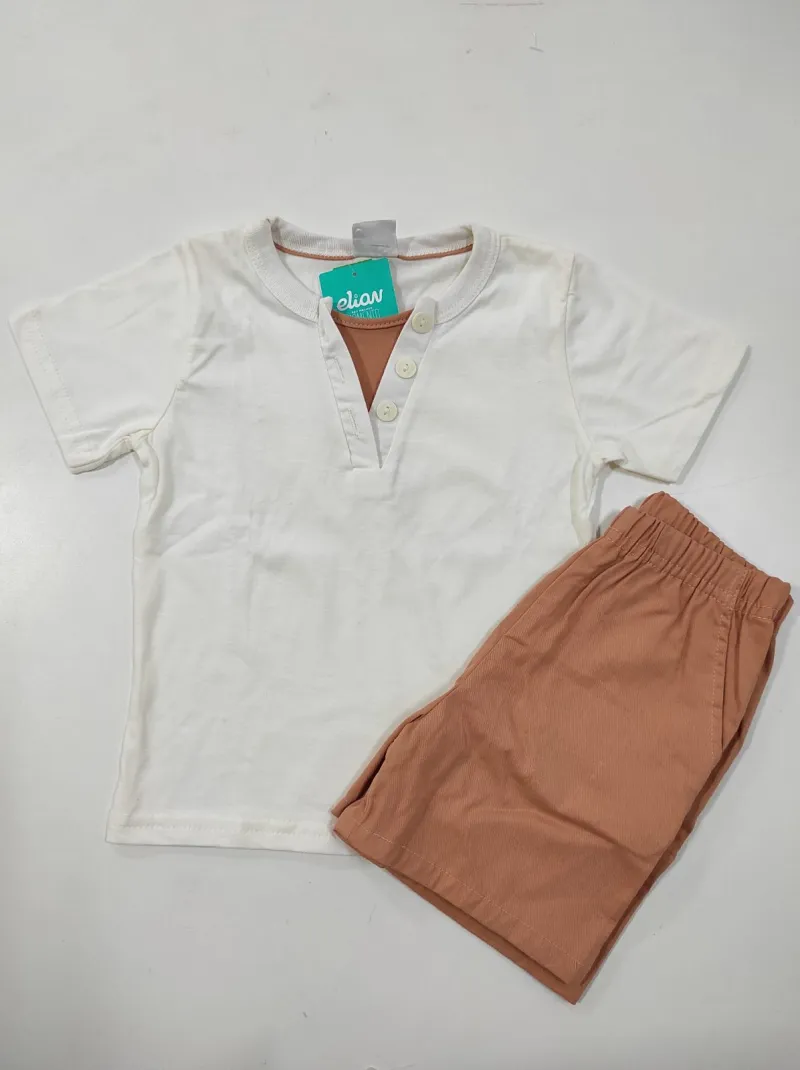 CONJUNTO MASCULINO INFANTIL SEM MANGA+SHORTS