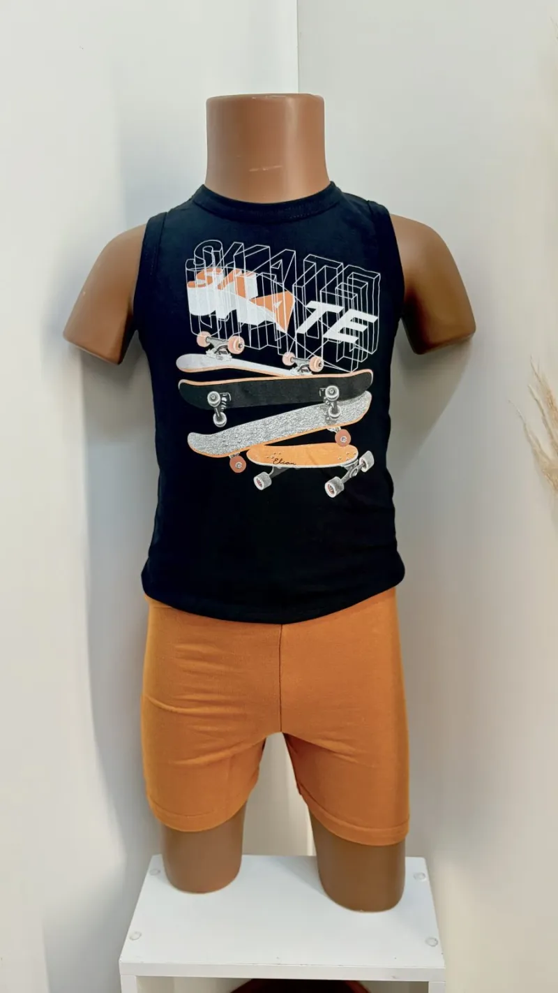 CONJUNTO MASCULINO INFANTIL REGATA+BERMUDA