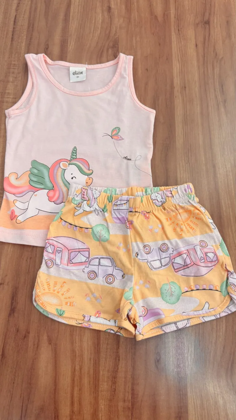 CONJUNTO FEMININO INFANTIL SM+SHORTS R120