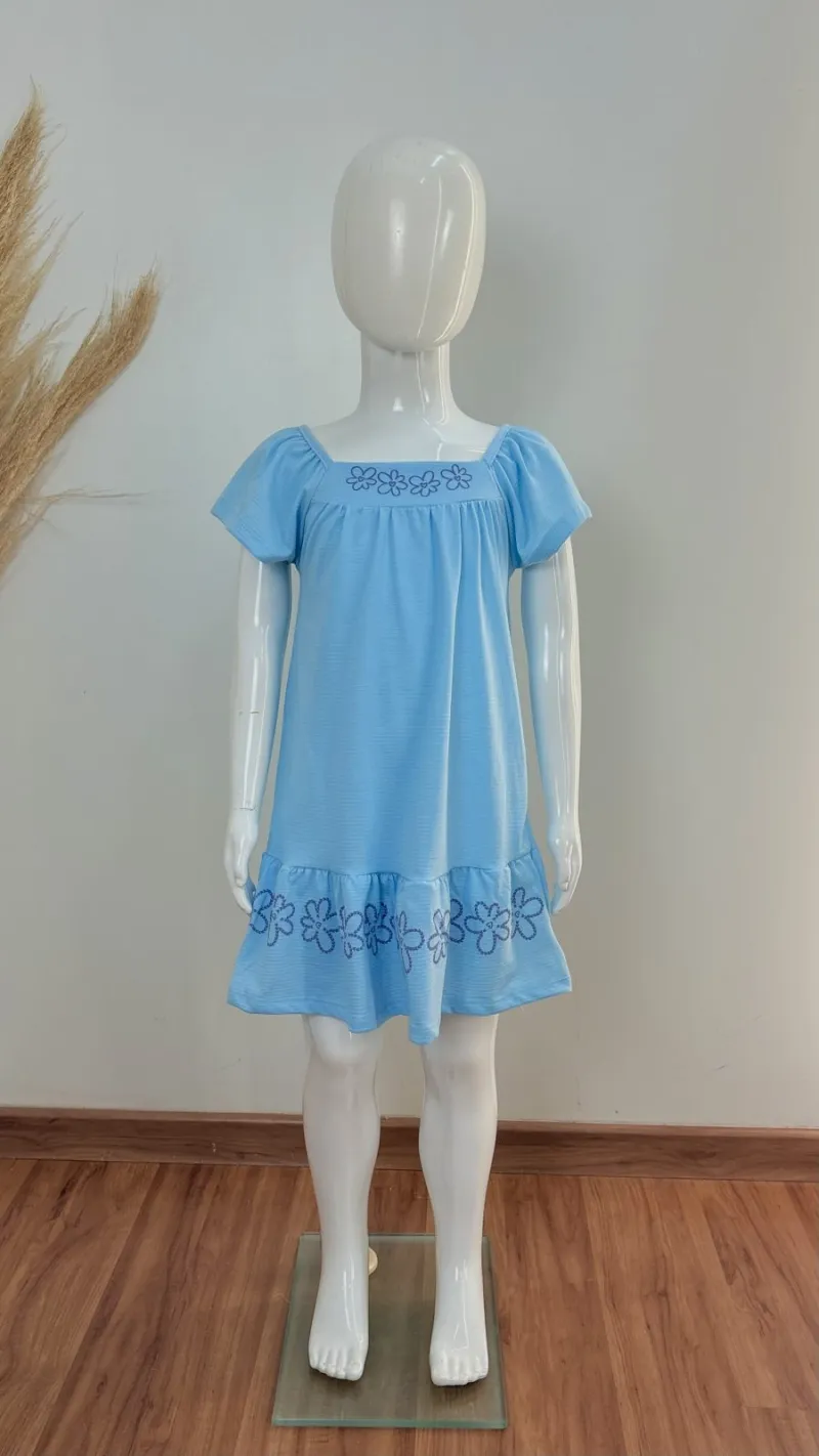 VESTIDO FEMININO INFANTIL SEM MANGA CURTO