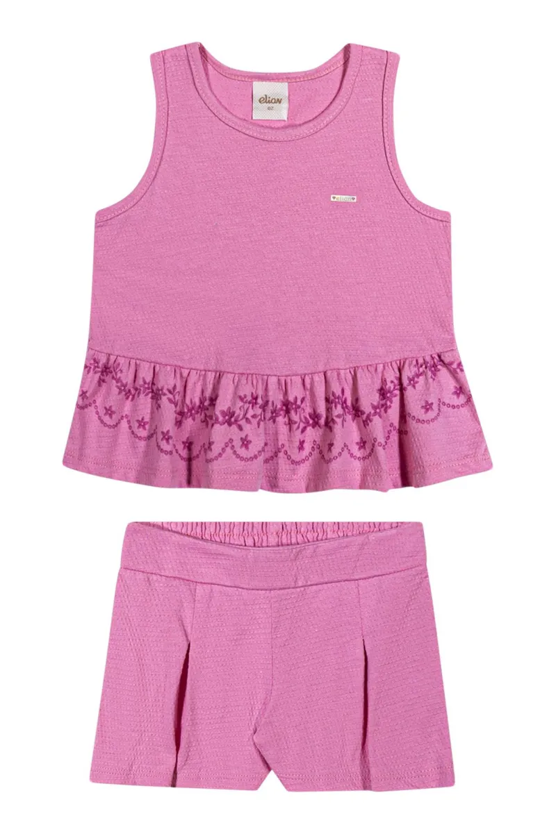 CONJUNTO FEMININO INFANTIL SM+SHORTS