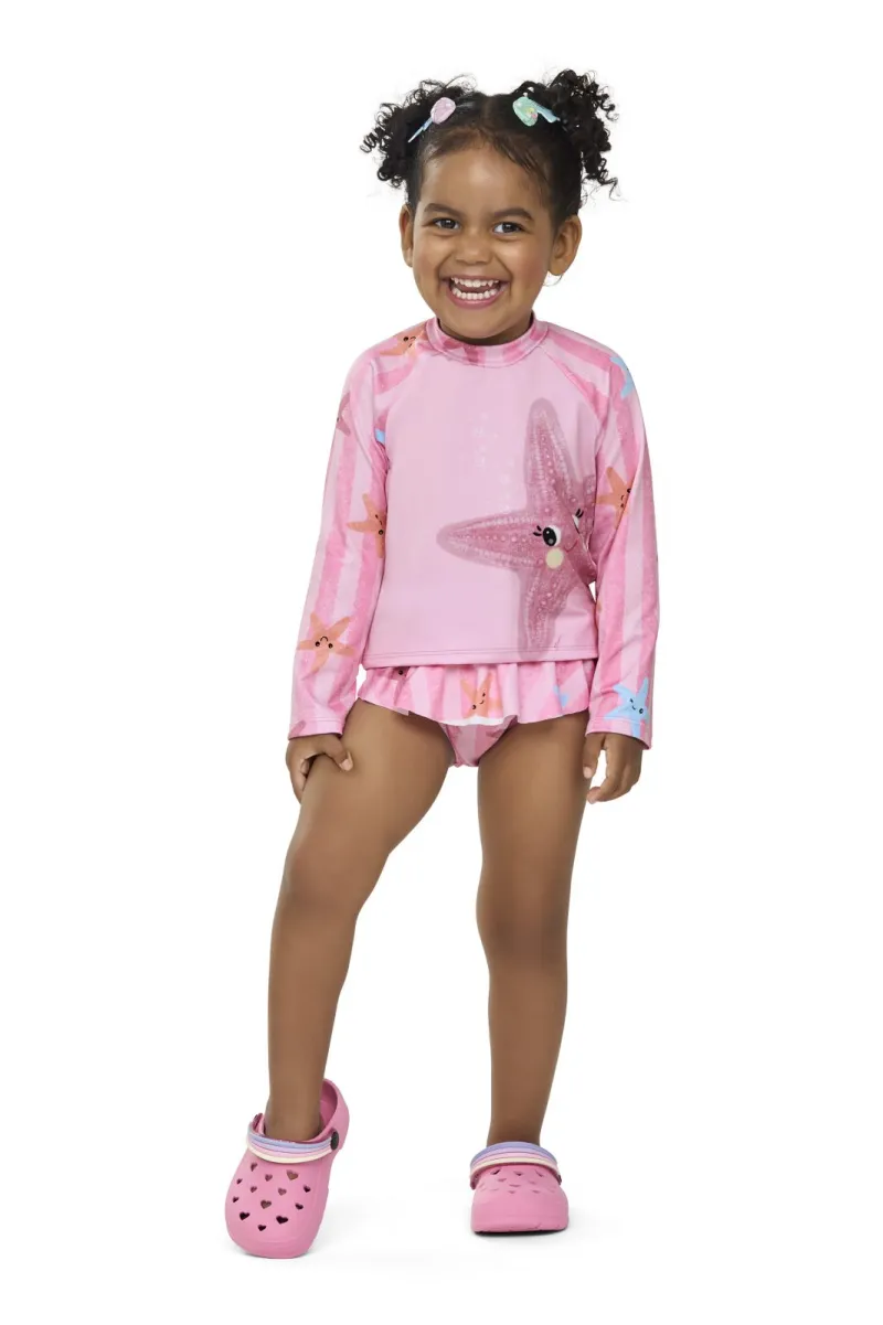 BIQUINI FEMININO INFANTIL C/MANGA LONGA PROTEÇÃO UV