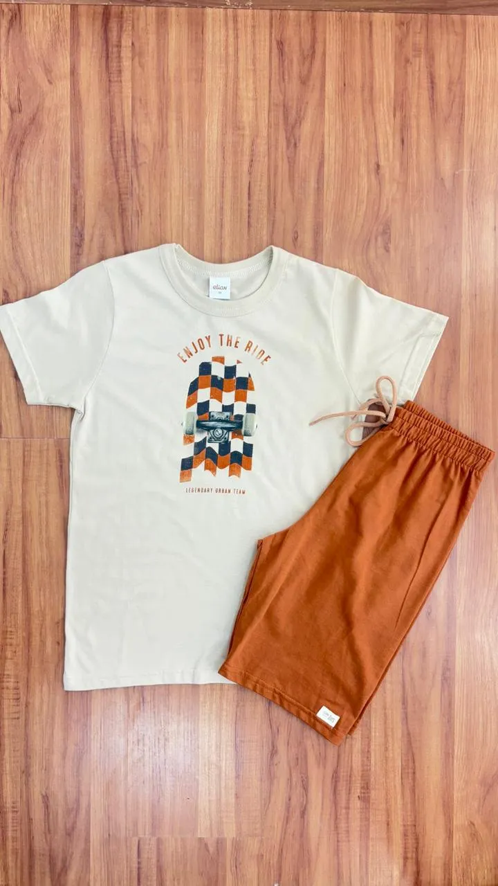 CONJUNTO MASCULINO INFANTIL SEM MANGA+BERMUDA