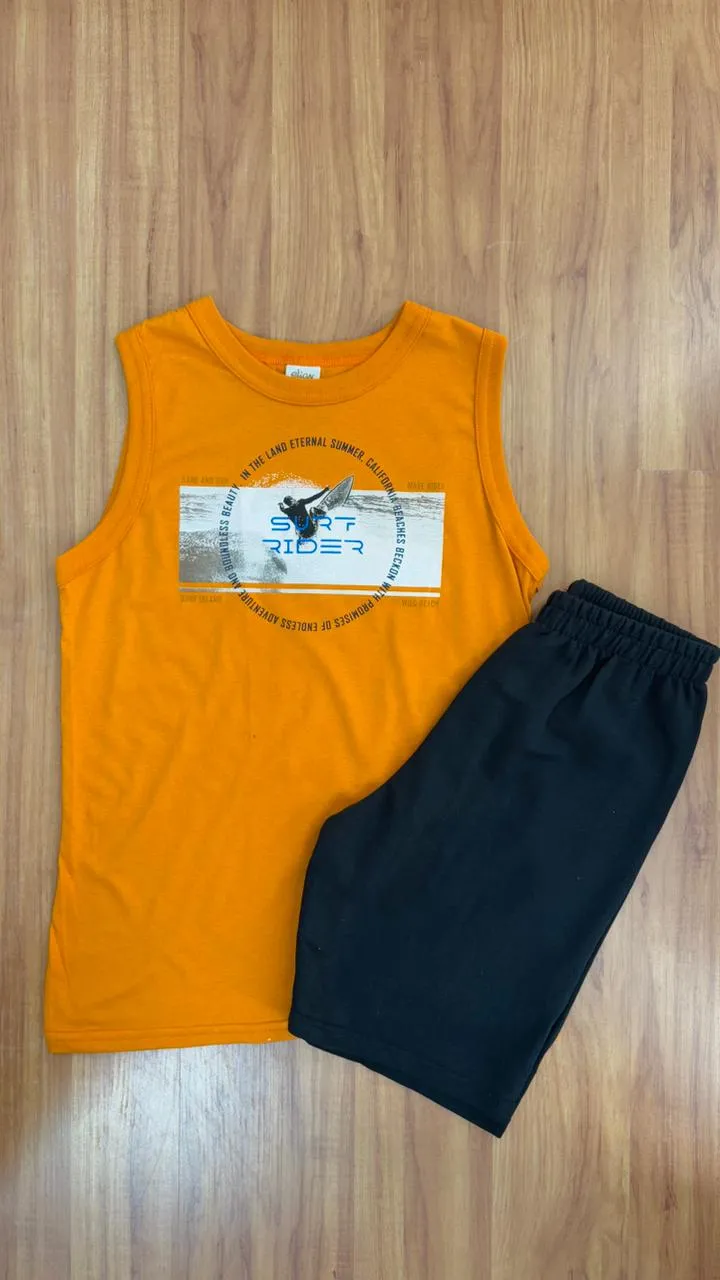 CONJUNTO MASCULINO INFANTIL REGATA+BERMUDA