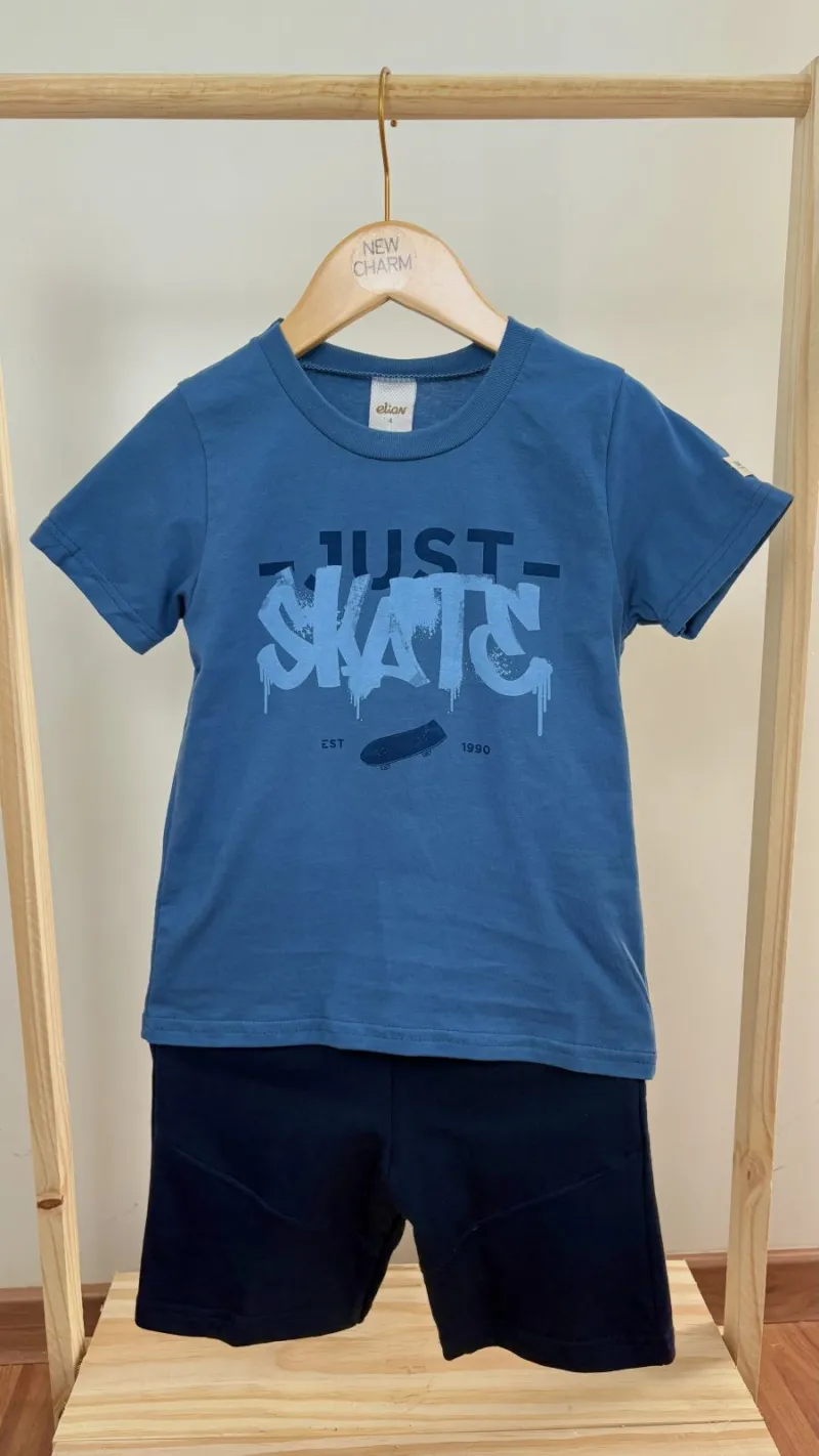 CONJUNTO MASCULINO INFANTIL SEM MANGA+BERMUDA