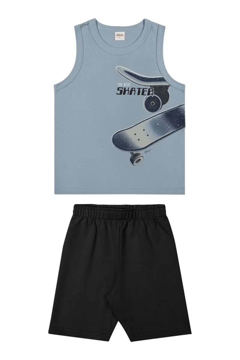 CONJUNTO MASCULINO INFANTIL REGATA+BERMUDA