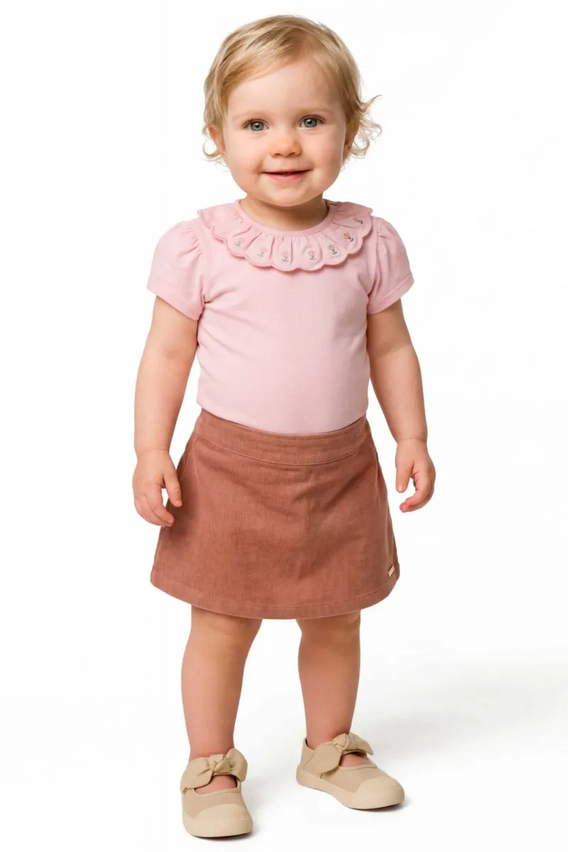 CONJUNTO FEMININO INFANTIL BODY+SAIA