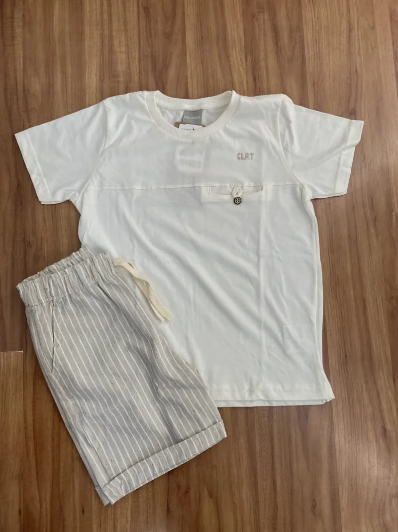 CONJUNTO MASCULINO INFANTIL SEM MANGA R120