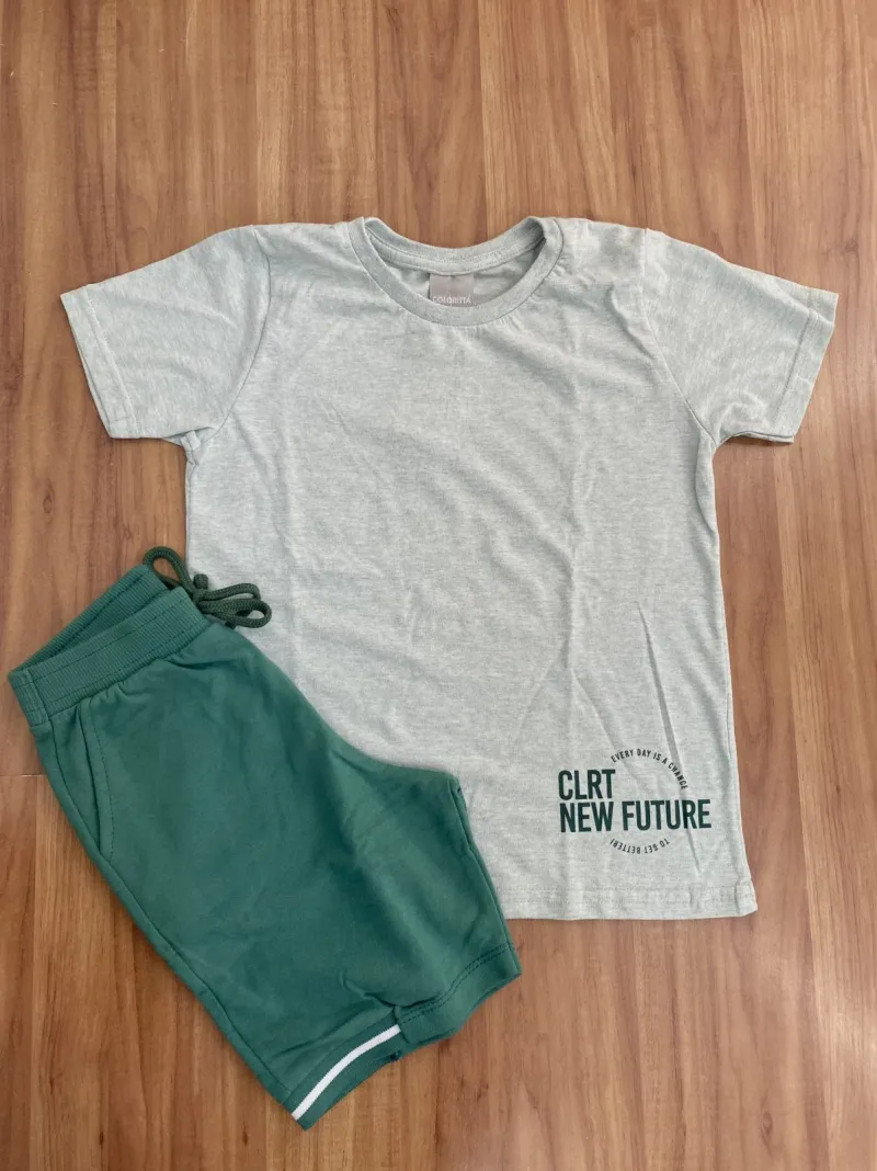 CONJUNTO MASCULINO INFANTIL SEM MANGA+SHORTS R120