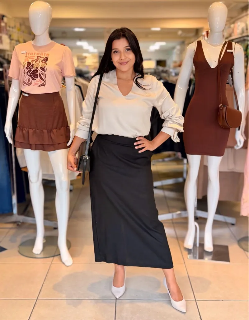 BLUSA FEMININO ADULTO MANGA LONGA SOCIAL