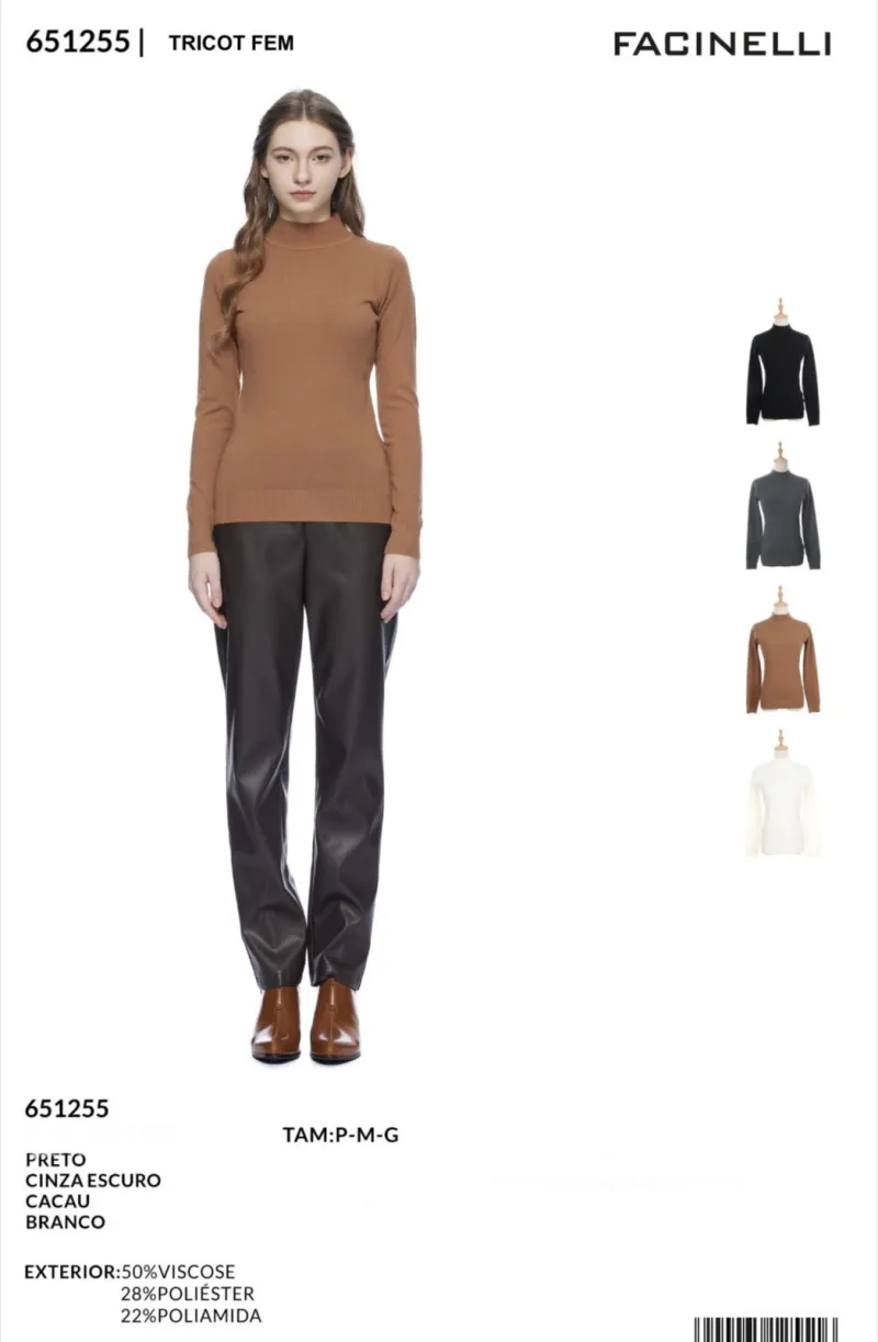 SUETER FEMININO ADULTO GOLA ALTA