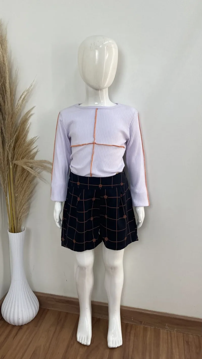 CONJUNTO FEMININO INFANTIL MANGA LONGA+SHRT R39