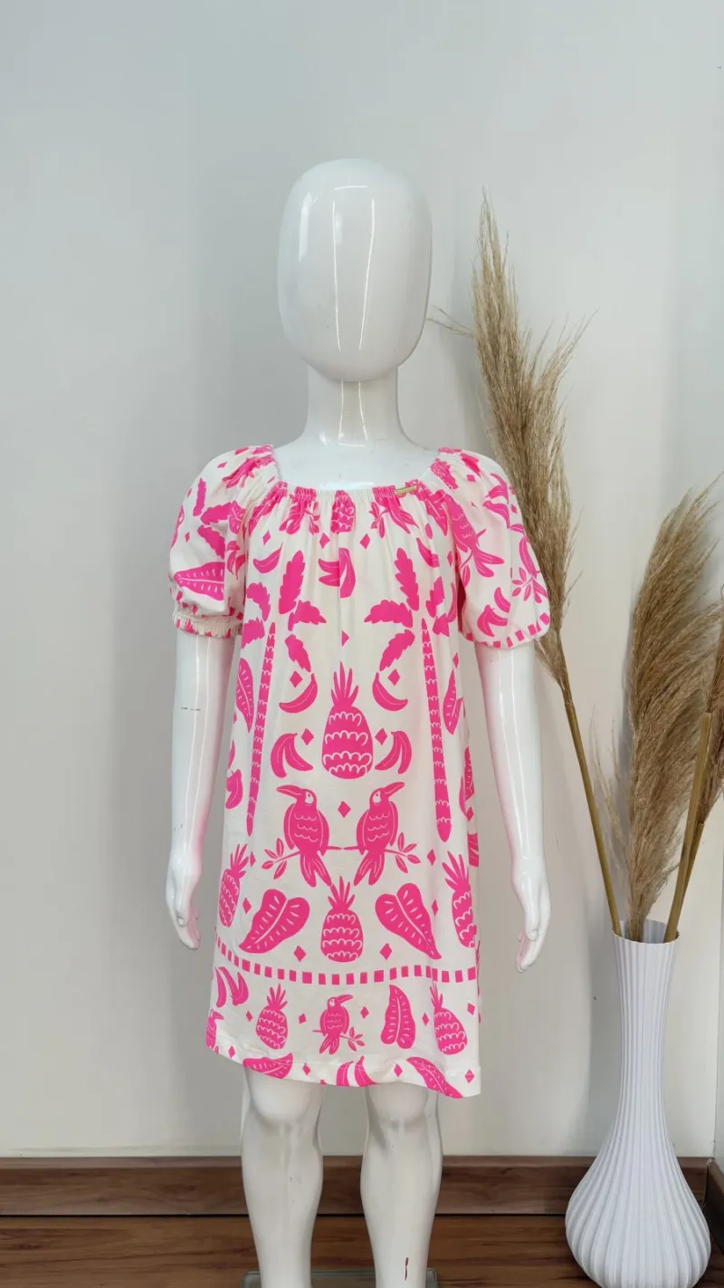 VESTIDO FEMININO INFANTIL SEM MANGA