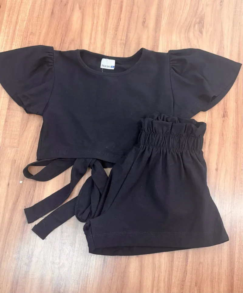CONJUNTO FEMININO INFANTIL SEM MANGA+SHORTS R39
