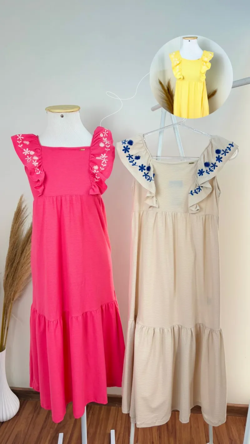 VESTIDO FEMININO INFANTIL SEM MANGA LG