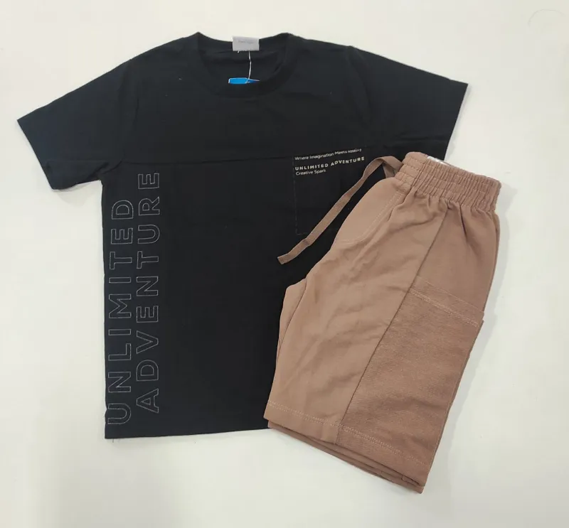 CONJUNTO MASCULINO INFANTIL SEM MANGA+SHORTS R39