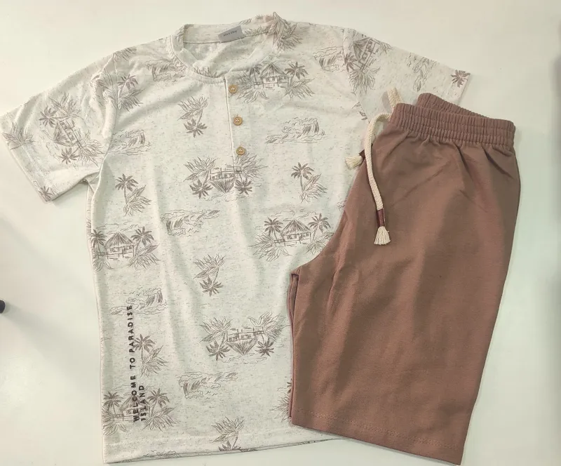 CONJUNTO MASCULINO INFANTIL SEM MANGA+SHORTS R39