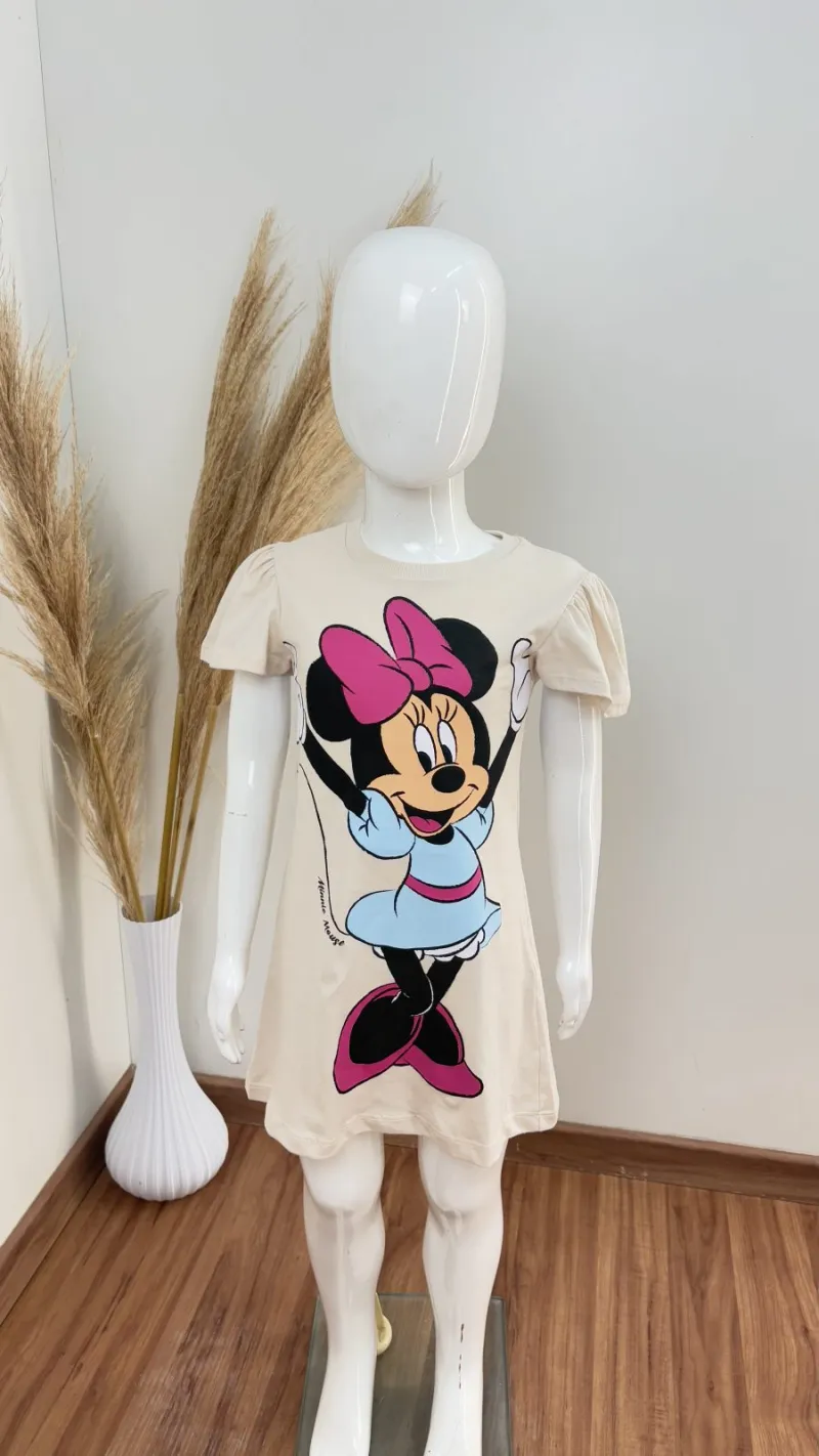 VESTIDO FEMININO INFANTIL SEM MANGA MINNIE