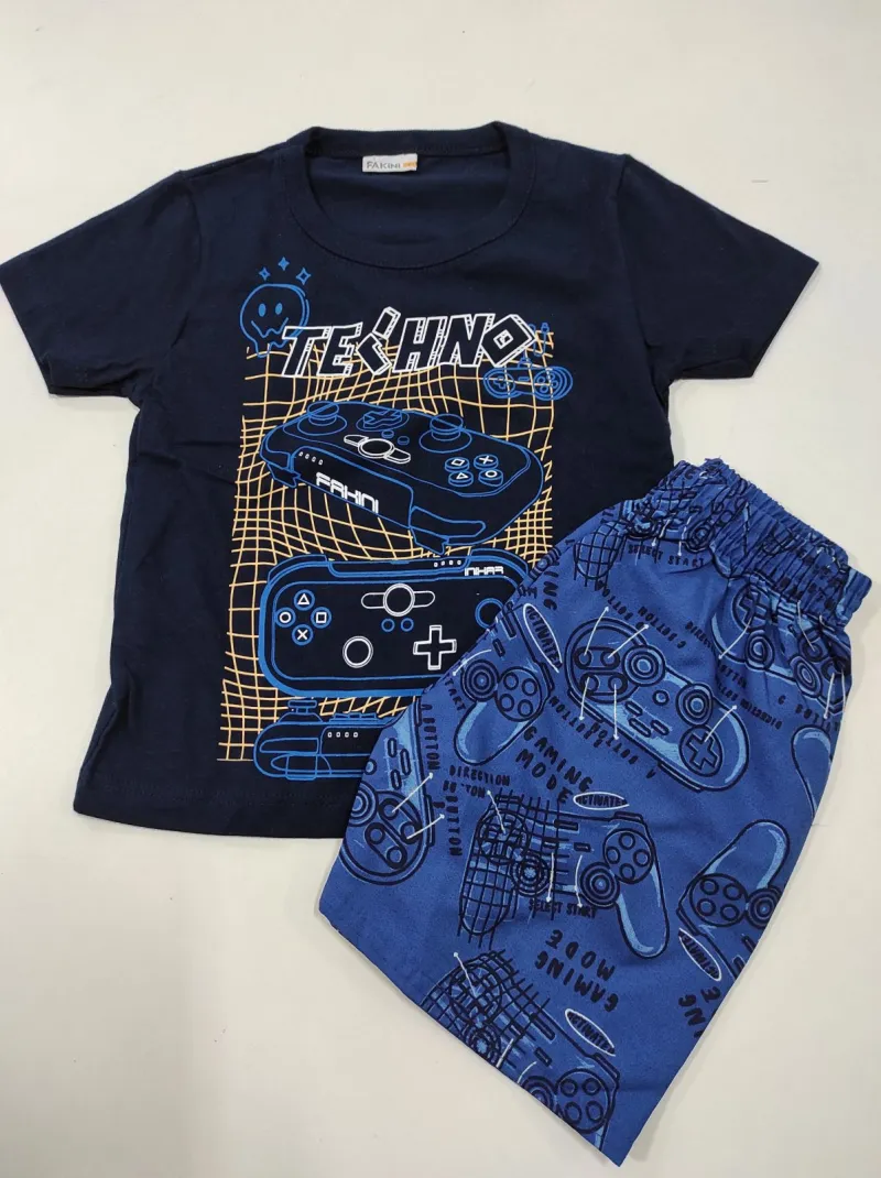CONJUNTO MASCULINO INFANTIL SEM MANGA+SHORT R39