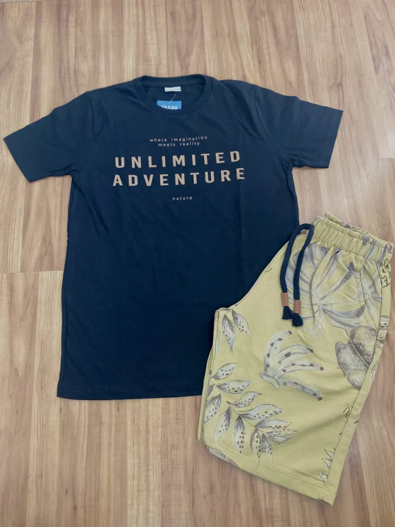 CONJUNTO MASCULINO INFANTIL SEM MANGA+SHORTS R39