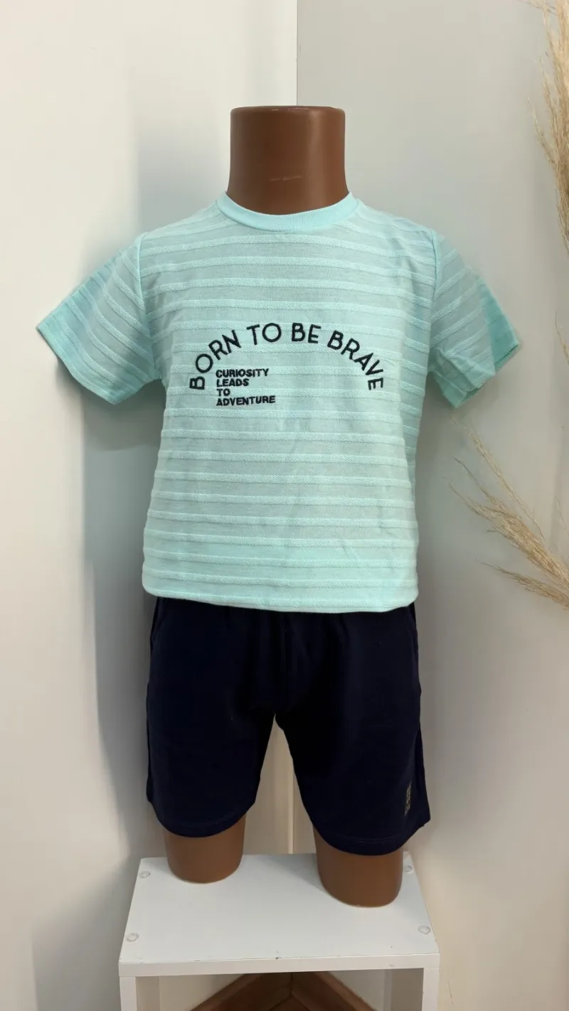 CONJUNTO MASCULINO INFANTIL SEM MANGA+SHORTS R39