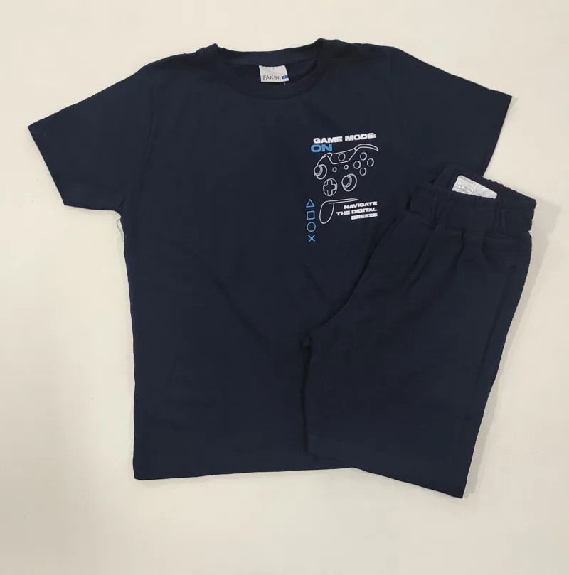 CONJUNTO MASCULINO INFANTIL SEM MANGA+BERMUDA R39