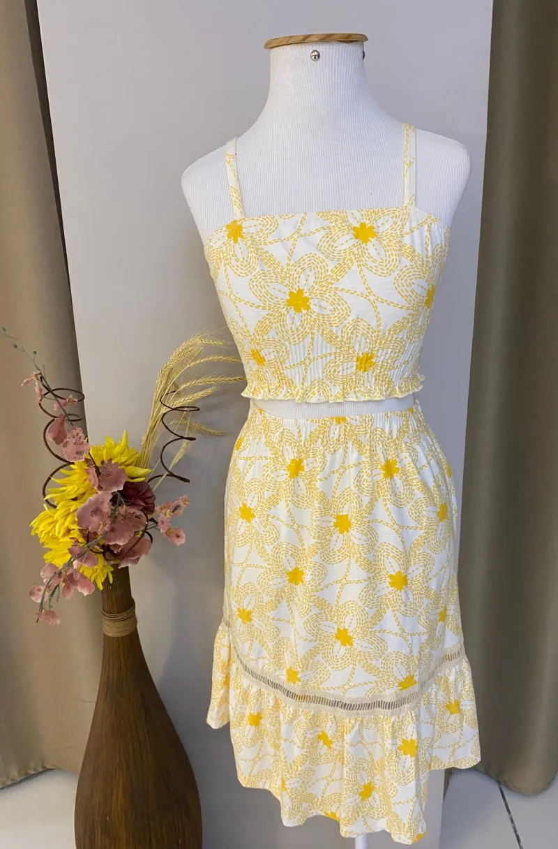CONJUNTO FEMININO INFANTIL CROPD+SAIA R39