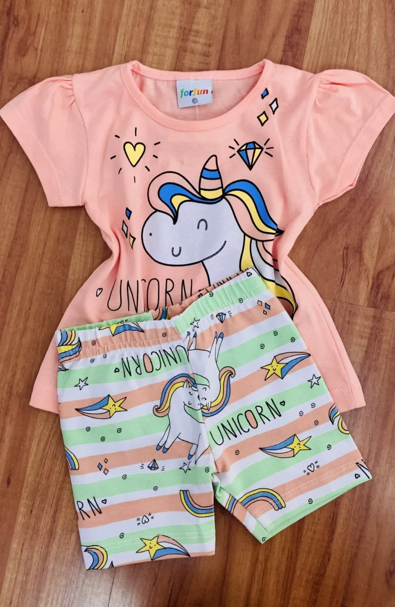 CONJUNTO FEMININO INFANTIL SEM MANGA R39
