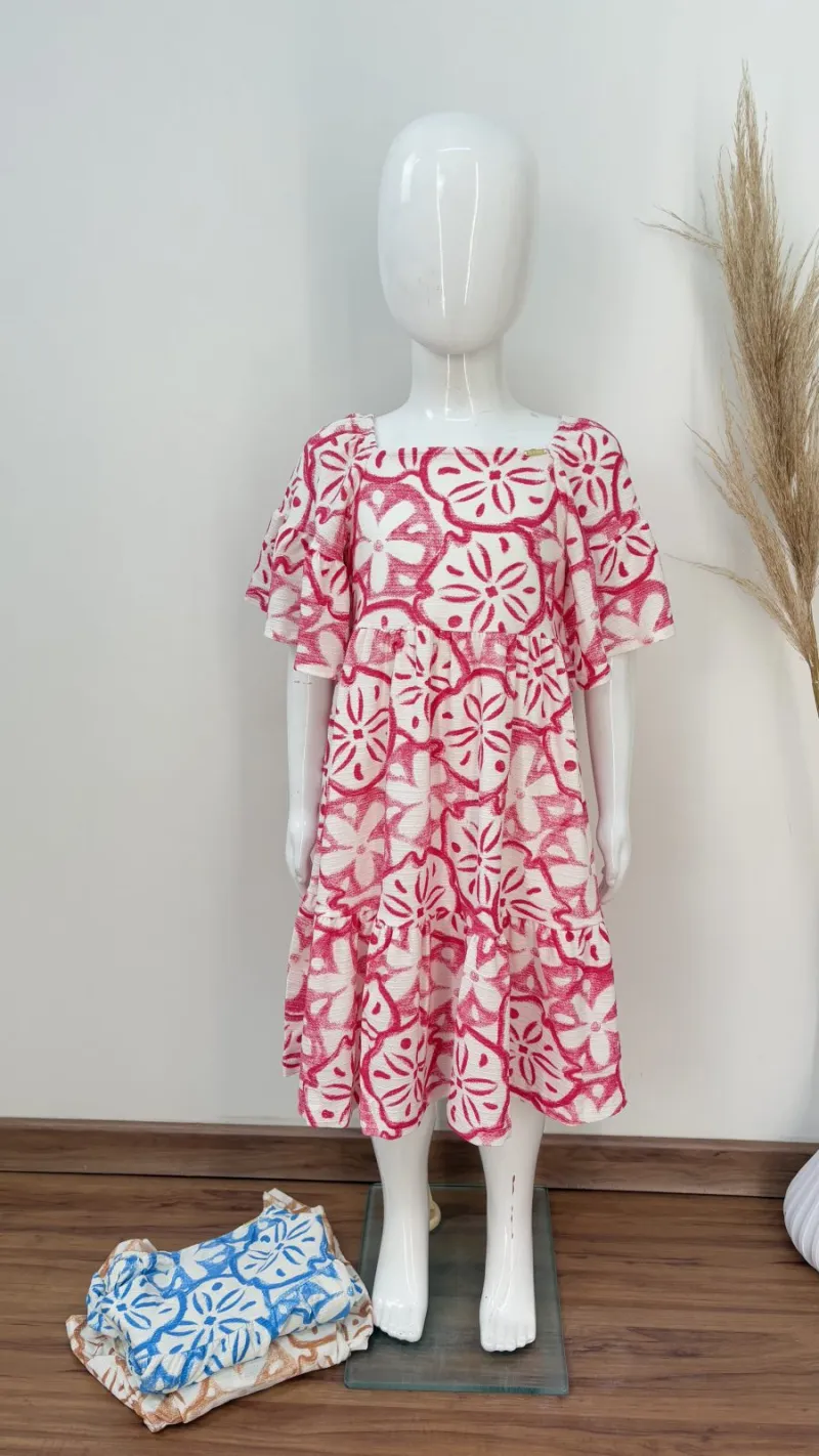 VESTIDO FEMININO INFANTIL SEM MANGA