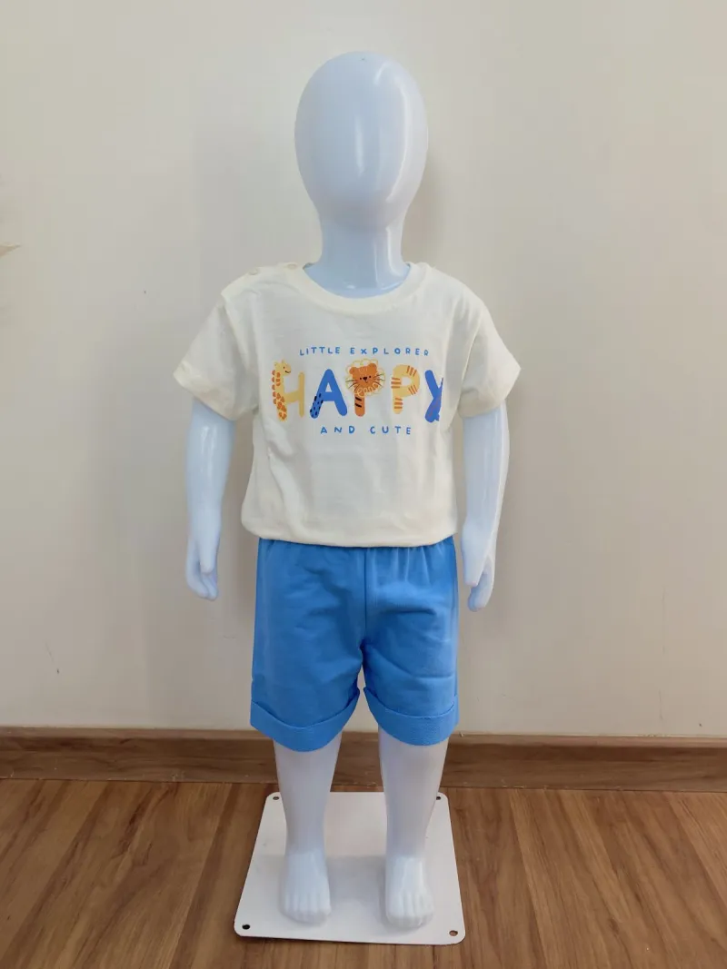 CONJUNTO MASCULINO INFANTIL SEM MANGA+BERMUDA