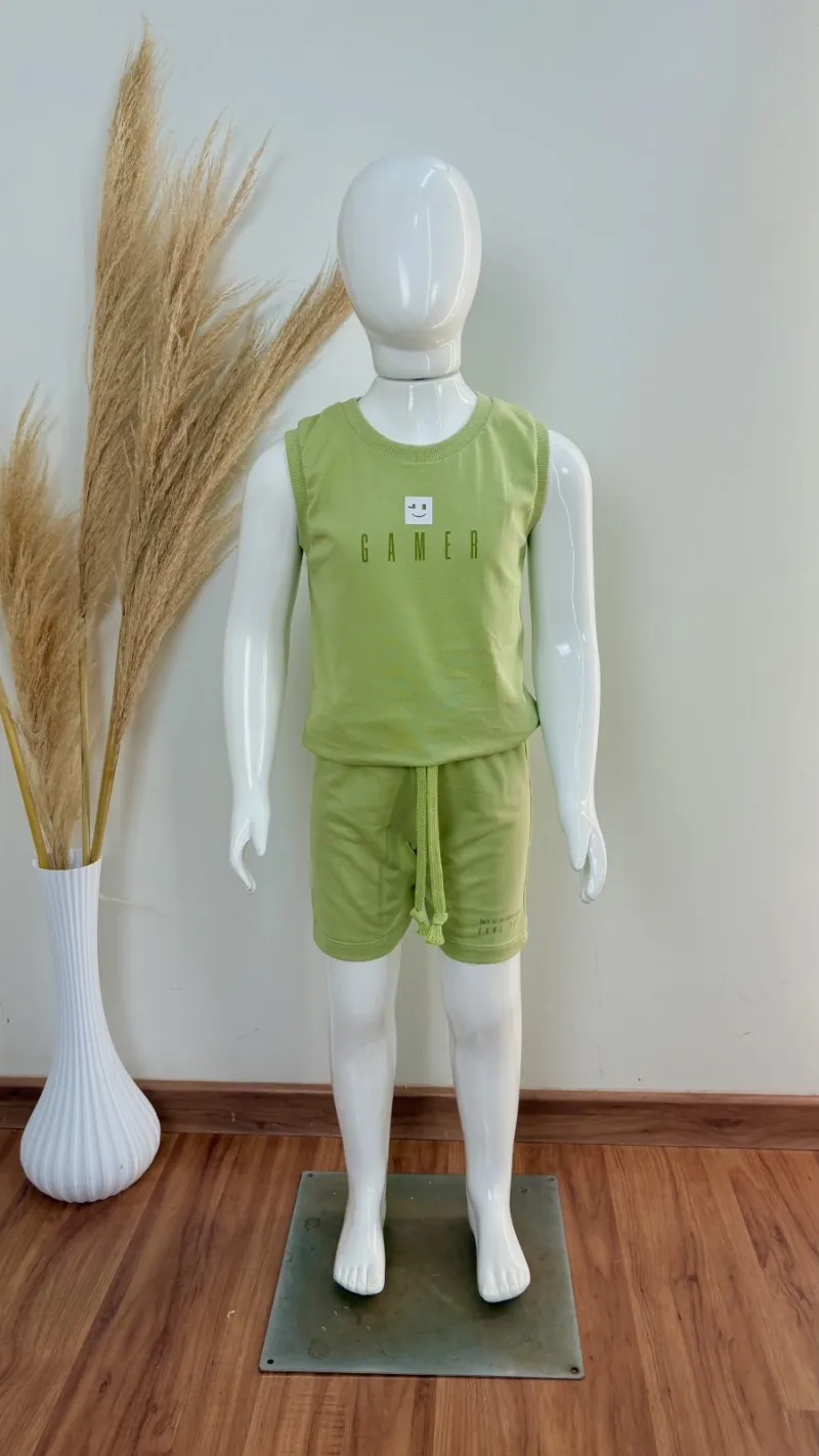 CONJUNTO MASCULINO INFANTIL REGATA+BERMUDA